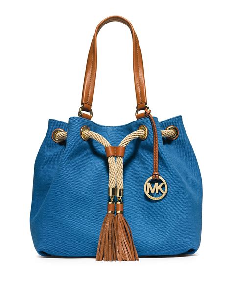 michael kors marina grab bag blue|Michael Kors Marina Canvas Exterior Bags & Handbags for .